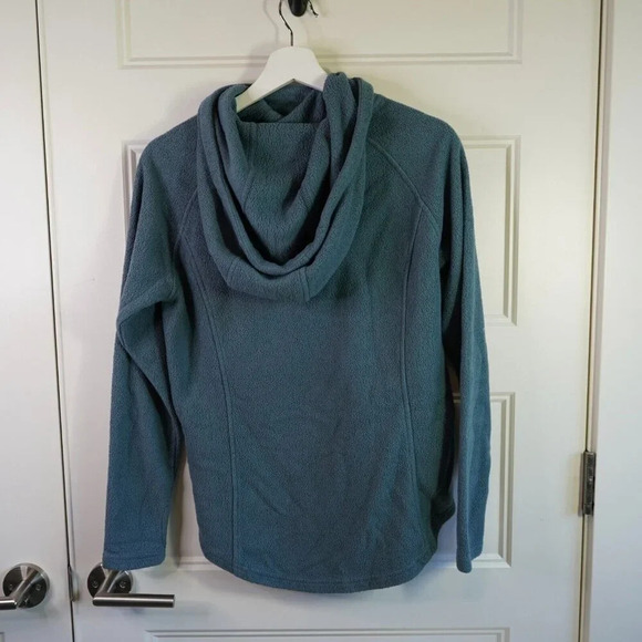 Free Fly Hoodie Womens Small Bamboo Fleece Pullover Sweatshirt Green Blue - Picture 3 of 5